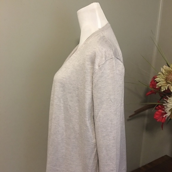 New Directions sz S open front cardigan lace trimmed hem & long sleeves. - Picture 3 of 6